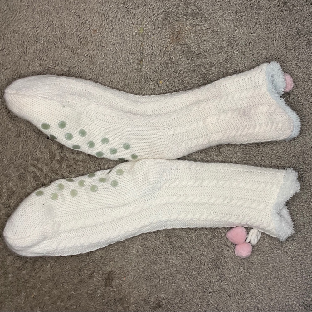 White non-slip socks